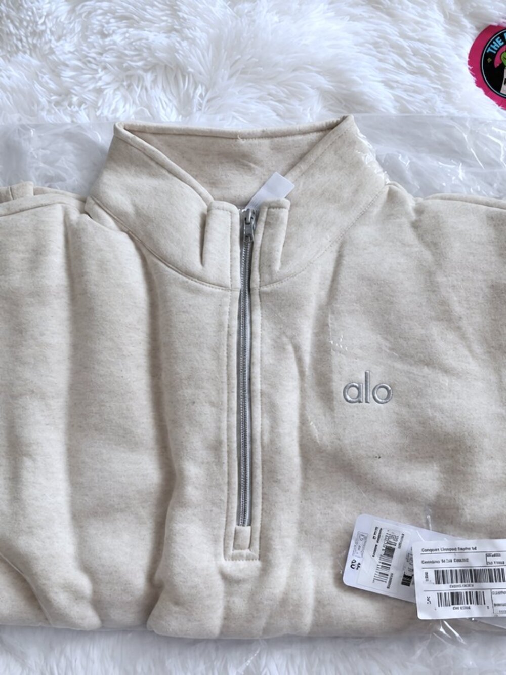 Alo Yoga Accolade 1/4 Zip Pullover Oatmeal Heather NWT M - Picture 9 of 9